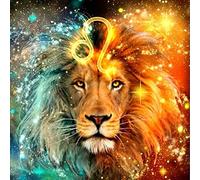 ABEUTY 5D Diamond Painting DIY Full Drill Rhinestones, Zodiac Sign Leo, Paint with Diamonds Crystal Diamond Art Kits (Leo)
