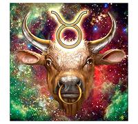 ABEUTY 5D Diamond Painting DIY Kit, Taurus Zodiac Sign, Full Drill Rhinestones, Crystal Diamond Art Kit, 30x30 cm, Unisex Adults, Non-Foldable