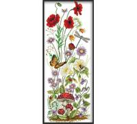 ABEUTY Cross Stitch Kits Butterfly Flowers Dragonfly for Adults & Beginners Pre Printed or NOT, DIY 14 Count Embroidery Sewing Starter Kit Stamped or Unstamped Needlework Home Decor (Unstamped)