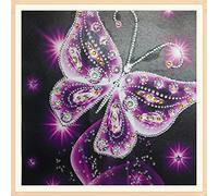 ABEUTY Diamond Painting DIY 5D Special Shape Rhinestones, Pink Butterfly Romantic, Partial Drill Crystal Diamond Art Kits