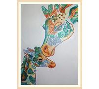 ABEUTY Diamond Painting Special Shaped Drills Kits, Two Giraffes Kiss Mother and Son 5D DIY Diamond Art 30x40cm Mosaic Kit (Giraffes)