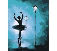 ABEUTY DIY Paint by Numbers for Adults Beginner - Ballerina & Street Light 16x20 inches Number Painting (No Frame)