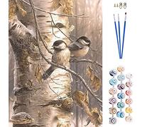 ABEUTY DIY Paint by Numbers for Adults, Birds on The Tree 16x20 inches Number Painting Art Therapy