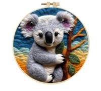 ABEUTY Needle Felting Kit Pictures for Beginners Adults, Koala on Tree DIY Wool Felt Painting Starter Kit with Embroidery Hoop and Tools for Home Decor (Koala)