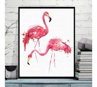 ABEUTY Paint by Numbers Kits Flamingo Pink Birds, DIY Number Painting Canvas Wall Art 40x50cm, No Frame
