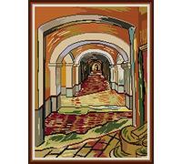 ABEUTY Printed Cross Stitch Kit and Unstamped for Adults, Corridor in The Asylum by Van Gogh 14 CT Needlework Kit DIY Artwork Home Wall Decoration