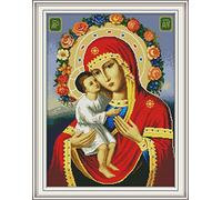 ABEUTY Printed Cross Stitch Kits for Adults Religion Christian, DIY 14 CT Embroidery Sewing Starter Kit Stamped or Unstamped Needlework Home Decor