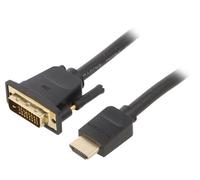 ABFBG cable DVI-D (18+1) male HDMI male 15 m black 30AWG VENTILATION