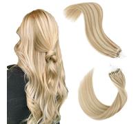 ABH AMAZINGBEAUTY HAIR Micro Loop Hair Extensions Real Human Hair Extensions Ash Blonde Golden Blonde Mix Light Blonde Microbead Extensions Human Hair Soft Hair 16Inch 50g 50strands