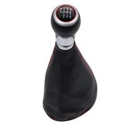 ABHBVGZFZT Car Shift Knob for VW for Golf 3 for Jetta MK3 for Polo 5 6 Speed MT Car Gear Knob Lever Stick Shift PU Leather(Red Line,6 Speed)