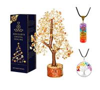 ABHISUBYA Citrine Crystal Tree - Chakra Crystals for Beginners - Presents for Women - Home Office Decor - Gemstones Healing - Meditation Gifts