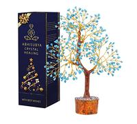 ABHISUBYA Crystal Tree - Turquoise Crystals - Feng Shui - Money Tree - Chakra Stones - Healing Crystals - Home Decor - Spiritual Gifts for Christmas