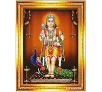 Abi Groups Murugan wooden god photo frame(13*10 inches,multicolour) god photo frames wall decorations wall hangings big size frame art home and decor