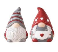 Abibiocy Salt and Pepper Shakers Set 2Pcs Cute Gnomes Salt and Pepper Shakers Sealed Ceramic Shaker Sweet and for Valentine's Day Christmas Table Decor And Shaker