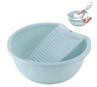 Abibiocy Washboard Basin Integrated Non-slip Wash Board PP Heavy Duty Washing Board Home Dorm Wash for Hand Washing Clothes, Socks, Small Articles, 14.6x13.2x5.7inBasin