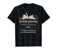 Abibliophobia Fear of Running Out of Novels for a Reader Value Graphic T-Shirt, Men, Black, S