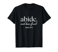 Abide and Bear Fruit John 15:5 Christian Bible Verse T-Shirt Value Graphic T-Shirt, Men, Black, M