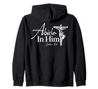 Abide In Him John 15:4 Faith-Based Christian Design Zip Hoodie