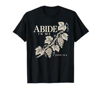 Abide in Me John 15:4 Christian Grapevine Botanical T-Shirt