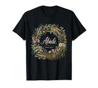 Abide John 15:5 Christian Scripture Wreath Bible Study T-Shirt