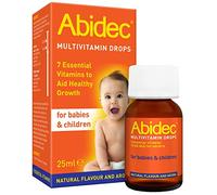 Abidec Kid Baby Multivitamin Drops - Aids Healthy Growth Contains Vitamin D, C and A - Suitable from Birth, Natural Flavour and Aroma, 25 Millilitre