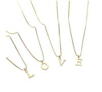 ABIEDFSQE 1 PC A-Z Initial Necklace Gold Plated Necklace Cute Letter Stainless Steel Necklace for Women 45cm