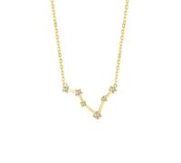 ABIEDFSQE Clear Zircon Constellation Necklace Women Capricorn Libra Aries Leo Virgo Taurus Stainless Steel Horoscope Zodiac Necklaces Gift