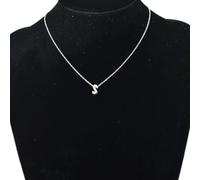 ABIEDFSQE Simple Cute Fashion Tiny Alphabet Initial Letter Pendant Necklace Silver Color Chain Choker For Women Metal Jewelry Party Gift