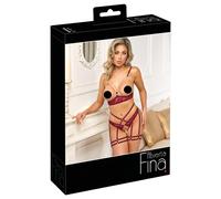 Abierta Fina - Chain Lift Bra Set (Red) - L