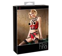 Abierta Fina - Red Ring Lift Lingerie Set - 85C/L