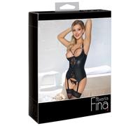 Abierta Fina - Uplift Top with Garter (Black) - M