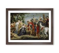 Abigail And David By Peter Paul Rubens Classic Painting Framed Print | A2 Walnut Framed Wall Art | Ready to Hang | Classic Historical Picture | Living Room Bedroom Lounge Office