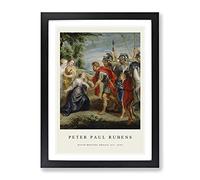 Abigail And David By Peter Paul Rubens Exhibition Museum Painting Framed Wall Art Print, Ready to Hang Picture for Living Room Bedroom Home Office Décor, Black A3 (34 x 46 cm)