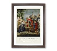 Abigail And David By Peter Paul Rubens Exhibition Museum Painting Framed Wall Art Print, Ready to Hang Picture for Living Room Bedroom Home Office Décor, Walnut A4 (34 x 25 cm)