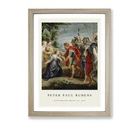 Abigail And David By Peter Paul Rubens Exhibition Museum Painting Framed Wall Art Print, Ready to Hang Picture for Living Room Bedroom Home Office Décor, Oak A4 (34 x 25 cm)