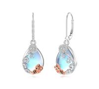 ABIGY Hippo Earrings 925 Sterling Silver Hippo Moonstone Earring Moonstone Earrings Animal Earring Jewellery for Women
