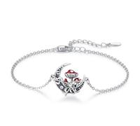 ABIGY Moon Mushroom Bracelet Graduation Gift 925 Sterling Silver Moon Phase Bracelet Mushroom Jewellery Gifts for Women Girls Girlfriend