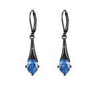 ABIGY Sapphire Earrings 925 Sterling Silver December Birthstone Dangle Earrings Black Christmas Birthday Anniversary Jewellery Gifts for Daughter Wife Sister Mother Friend