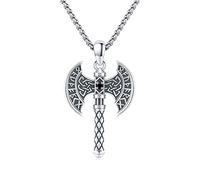 ABIGY Viking Axe Necklace, 925 Sterling Silver Celtic Axe Pendant for Men Norse Amulet Axe Jewellery Gift for Father Son Birthday Christmas