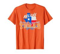 Abilene Texas Nicknamed Buckle of The Bible Belt T-Shirt, Men, Orange, 3X-Large