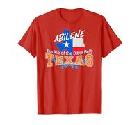 Abilene Texas Nicknamed Buckle of The Bible Belt T-Shirt, Men, Red, 3X-Large