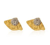 ABILITH Two Tone Earrings Beach Bohemia Earrings for Women's Hoop Dangle Irregular Twisted Studs for Festival, S, Copper, No Gemstone