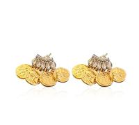 ABILITH Two Tone Earrings Beach Bohemia Earrings for Women's Hoop Dangle Irregular Twisted Studs for Festival, S, Copper, No Gemstone