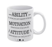 Ability Motivation Attitude Mug Funny Coffee Mug,Man Cave Prints,The Best Gift for Colleagues, Parents, and Grandparents, 110z Men and Women