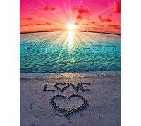 Abillyn Cross Stitch Kit, Love Beach Sunset, Embroidery Kit with Pattern, 11 Count, Perfect for Adults Beginners & Kids, Needlepoint Kits, Unique Gift, DIY Crafts Art & Decor