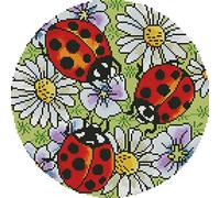 Abillyn Embroidery Cross Stitch Kits Ladybugs Stamped with Printed Pattern Starter Kit (Ladybug)