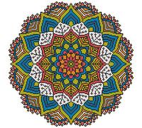Abillyn Embroidery Cross Stitch Kits Mandala Flower Stamped with Printed Pattern Starter Kit (Mandala 1)