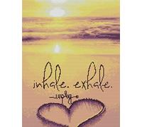 Abillyn Embroidery Cross Stitch Kits Ocean Beach Sunset Love Heart Seashore Scenery Stamped with Printed Pattern Starter Kit (Love)