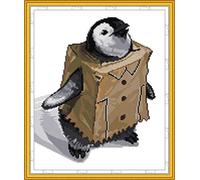 Abillyn Embroidery Cross Stitch Kits Penguin's Clothes Stamped with Printed Pattern Starter Kit (Penguin)