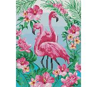Abillyn Embroidery Cross Stitch Kits Pink Flamingo Stamped with Printed Pattern Starter Kit (Flamingo)